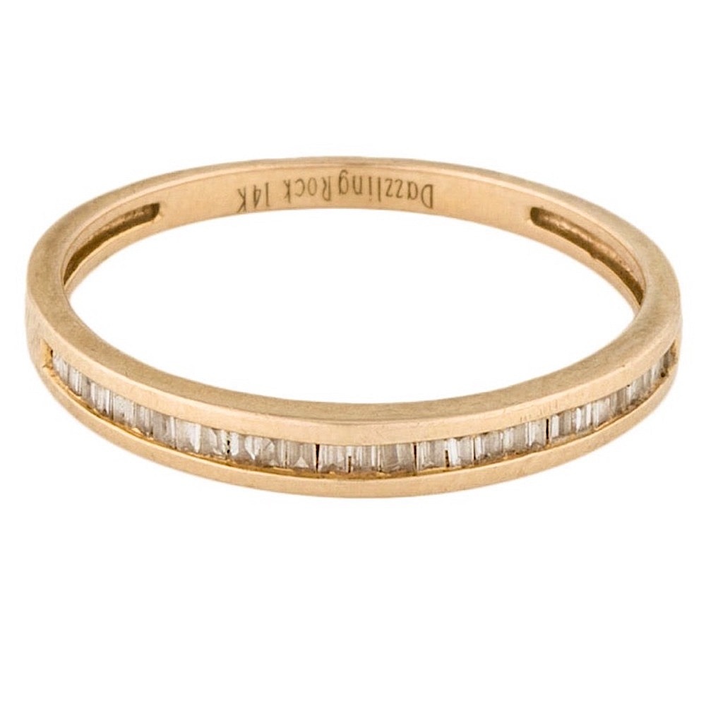 14k Yellow Gold Baguette Diamond Half Eternity Ring (30 Count) 6.25 *Certified